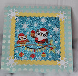 Diamond Art Holiday Owls Plaque