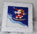 Diamond Art Santa Snowboarding Plaque
