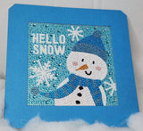 Diamond Art Snowman Plaque