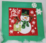 Diamond Art Snowman Plaque