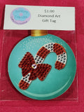 Candy Cane Christmas Diamond Art Gift Tag