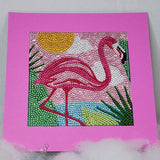 Diamond Art Flamingo Plaque