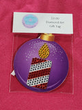 Candle Christmas Diamond Art Gift Tag