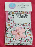 Pink Flower Pocket Gift Card Holder