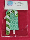 Candy Cane Christmas Diamond Art with Gift Tag