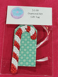 Candy Cane Christmas Diamond Art with Gift Tag