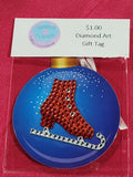 Ice Skate Christmas Diamond Art Gift Tag