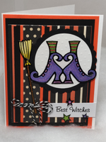 Witches Shoes & Broom Halloween Cards