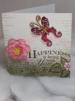 Pink Dimensional Flower with Butterfly Card