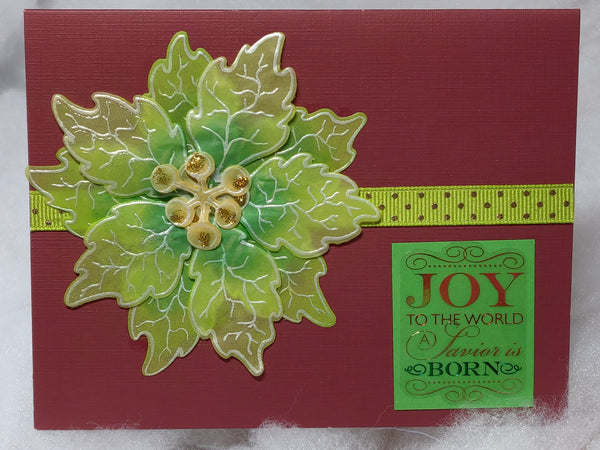 Green Poinsettia Card