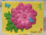 Pink Dimensional Flower Thank You Card