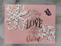 Two Flowers & Butterfly card