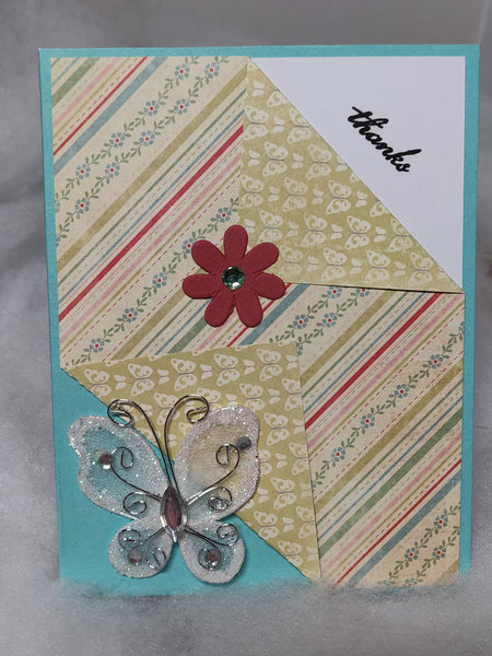 Butterfly/Flower Thank You Card