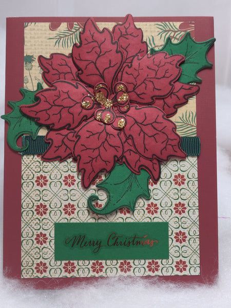 Large Red Poinsettia Card