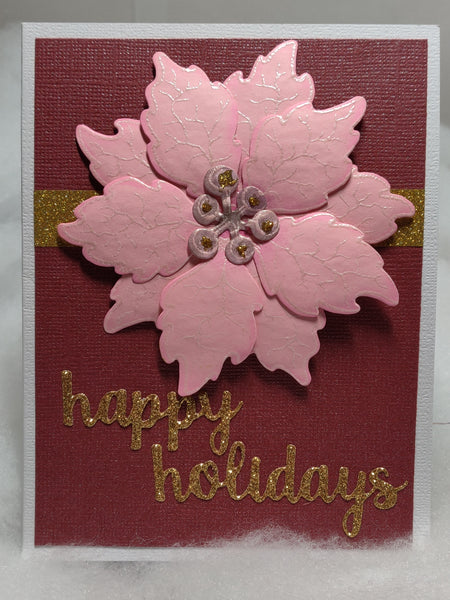 Pink Poinsettia Card