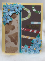 Small light blue poinsettia flower Cards