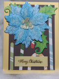 Light Blue Large Poinsettia Card