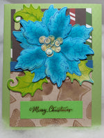 Blue Large Poinsettia Cards