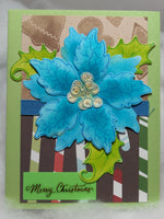 Blue Large Poinsettia Cards