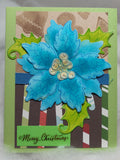 Blue Large Poinsettia Cards