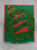 Green Christmas Ornament Card