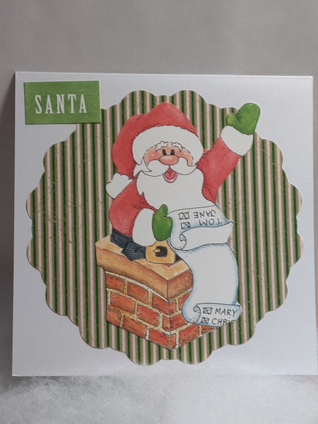 Santa in Chimney Card