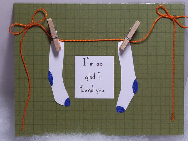 Sock on Clothes Line Card