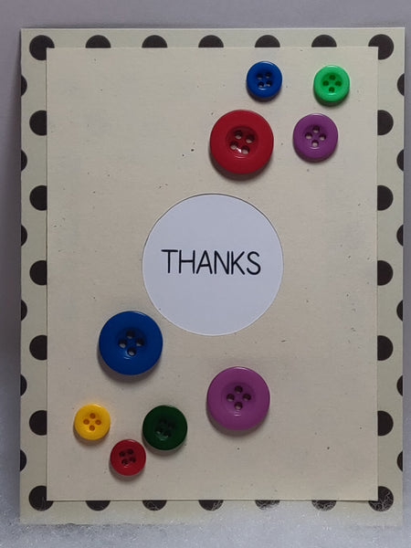 Button Thanks Card