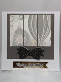 Black bow with gold Polka Dots Christmas Cards