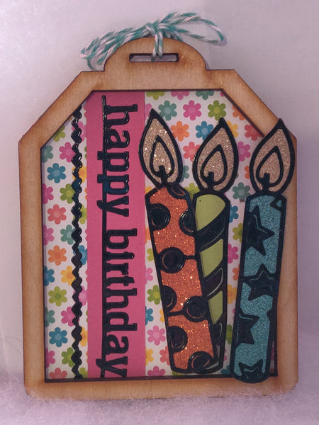 3 Candle Birthday Gift Tag