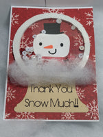 Snowman Snow Globe Thank You Shaker Cards