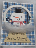 Snowman Snow Globe Thank You Shaker Cards