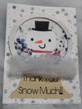 Snowman Snow Globe Thank You Shaker Cards