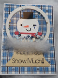 Snowman Snow Globe Thank You Shaker Cards