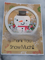 Snowman Snow Globe Thank You Shaker Cards