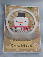 Snowman Snow Globe Thank You Shaker Cards