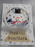 Snowman Snow Globe Thank You Shaker Cards