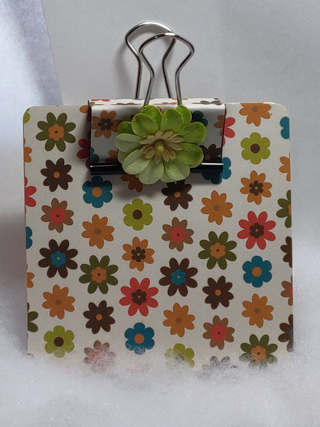 Fall Color Flower Sticky Note Clipboard