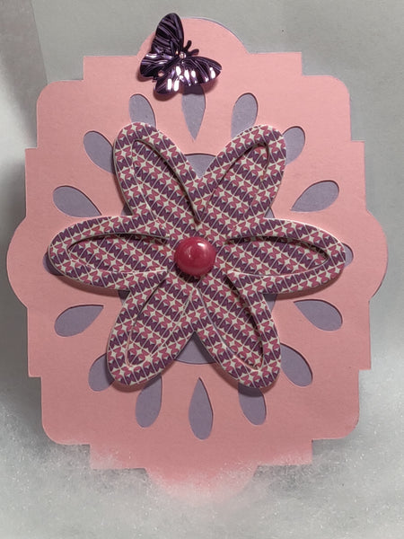 Pink & purple flower card