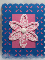 Pink & white flower card