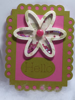 Shaker Flower Card Design #1 Hello