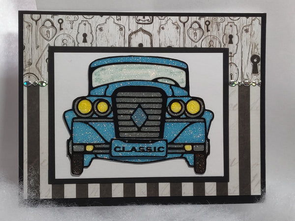 Blue Classic Car Card