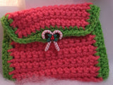 Christmas color crochet gift card holders