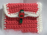 Christmas color crochet gift card holders