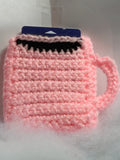 Crocheted coffee mug gift card holders