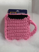 Crocheted coffee mug gift card holders