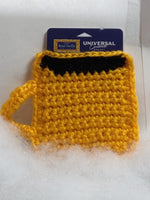 Crocheted coffee mug gift card holders