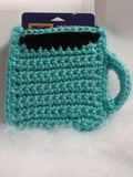 Crocheted coffee mug gift card holders