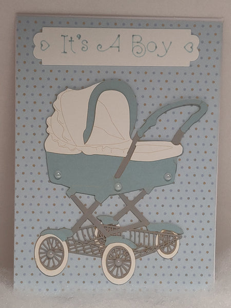 Boy Baby Carriage Card
