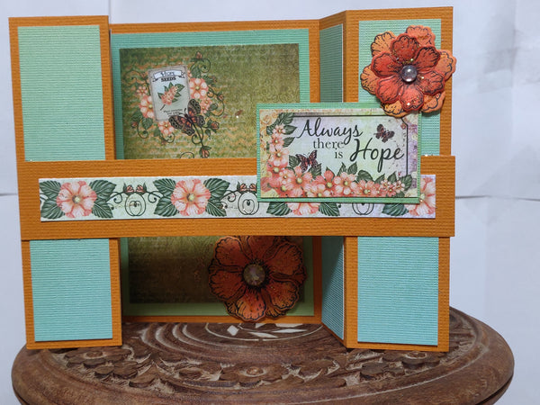 Orange dimensional flowers bridge cards